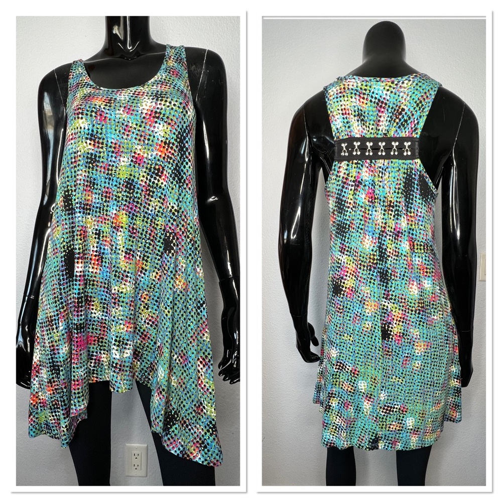 Cabi Swing Tank Rayon Blend Dress Sz S Multicolor